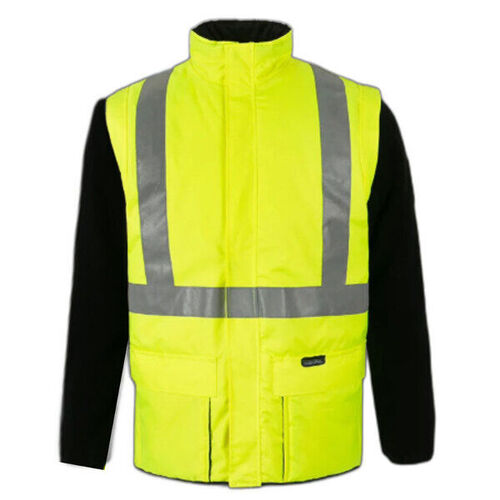GILET MATELASSE MAELIS B  MANCHES AMOVIBLES HV JAUNE/MARINE REF.235 C/B