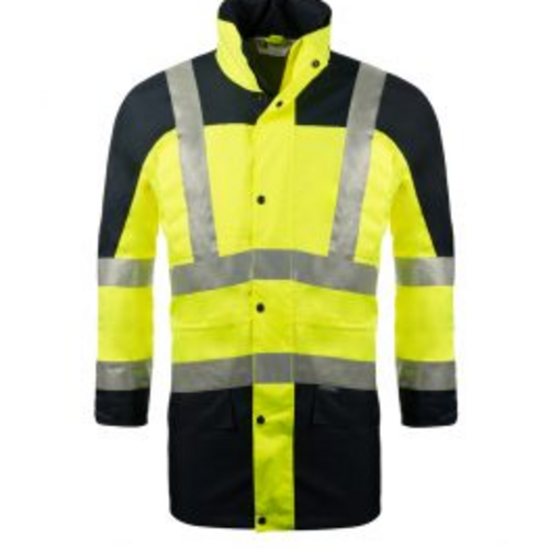 PARKA RESPIRANT 4 EN1 MAELIS JAUNE FLUO/MARINE r&eacute;f.235C