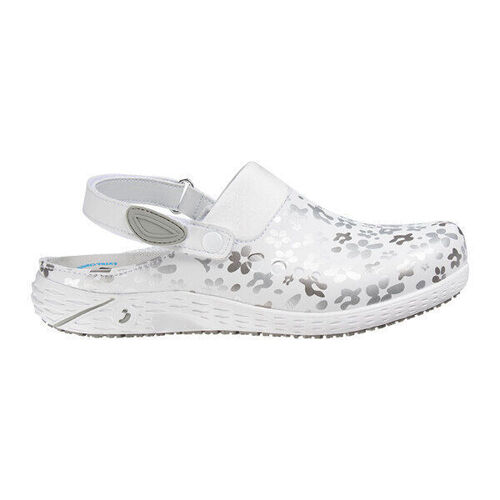 SABOT DANY CUIR SOUPLE A BRIDE PRINT SILVER