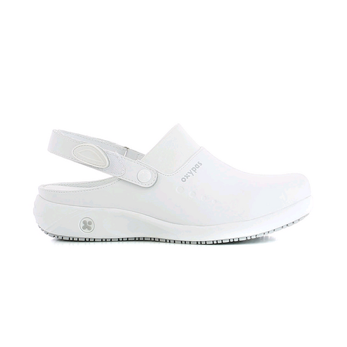 SABOT DORIA CUIR SOUPLE A BRIDE BLANC/ARGENT R&eacute;f :MUG