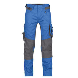 PANTALON DE TRAVAIL STRETCH DYNAX AZUR/GRIS AVEC POCHES GENOUX PC 245