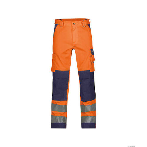 PANT DE TRAVAIL BUFFALO HV PC 300g MARINE/ORANGE FLUO
