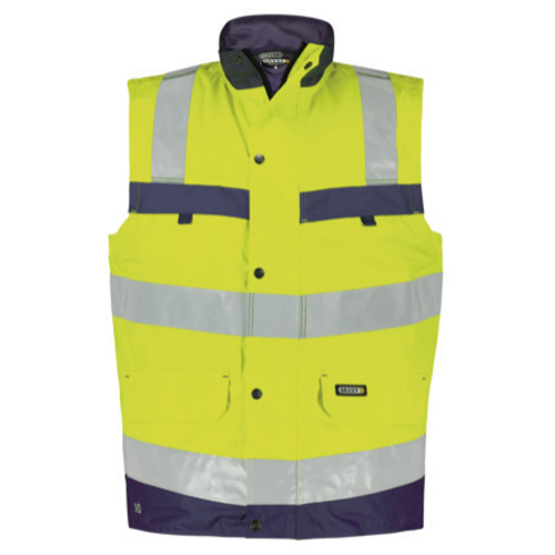 GILET HAUTE VISIBILITE SANS MANCHES BILBAO JAUNE/MARINE