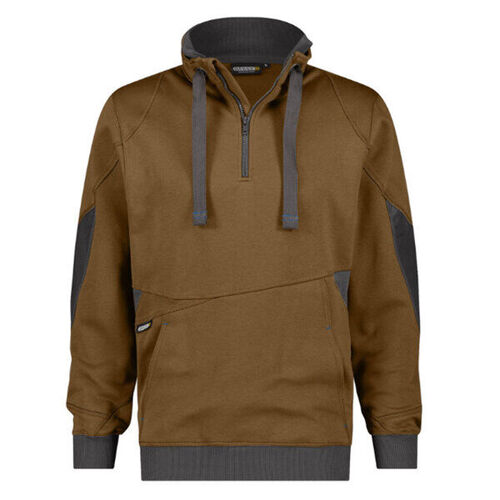 SWEAT COL  ZIPPE STELLAR  CAMEL /GRIS COUDE CORDURA