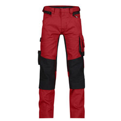 PANTALON DE TRAVAIL STRETCH DYNAX ROUGE/NOIR AVEC POCHES GENOUX PC 245
