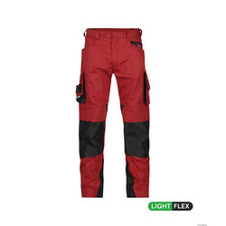 PANT DE TRAVAIL NOVA BICOLORE PC 250g  ROUGE/NOIR +POCHE GENOU