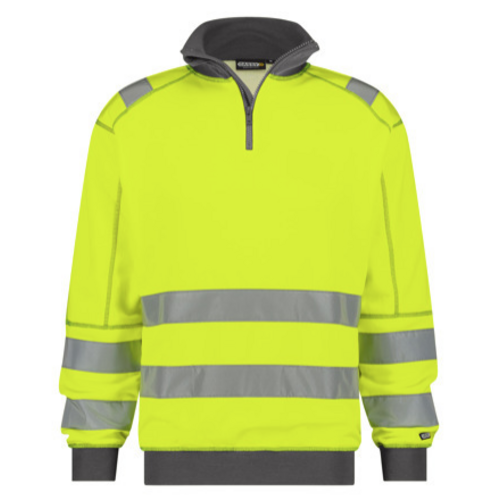 SWEAT DENVER HV JAUNE/GRIS PC COL ZIPPE 280GRS r&eacute;f DENVER