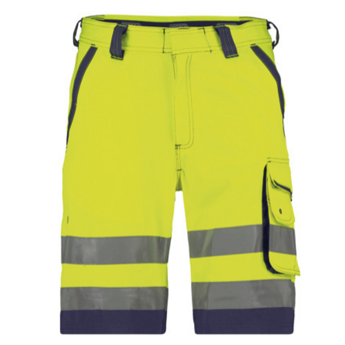 SHORT LUCCA JAUNE/MARINE HAUTE VISIBILITE 290GR