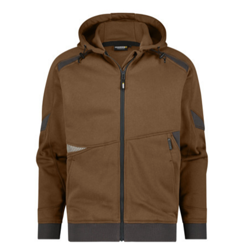 SWEAT ZIPPEE A CAPUCHE LUNAX CAMEL/GRIS COTON/POLY