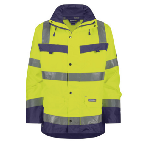 PARKA ATLANTIS IMPERM&Eacute;ABLE HAUTE VISIBILIT&Eacute; JAUNE/MARINE 100% POLYESTER