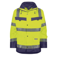 PARKA ATLANTIS IMPERMÉABLE HAUTE VISIBILITÉ JAUNE/MARINE 100% POLYESTER PARKA ATLANTIS IMPERMÉABLE HAUTE VISIBILITÉ JAUNE/MARINE 100% POLYESTER