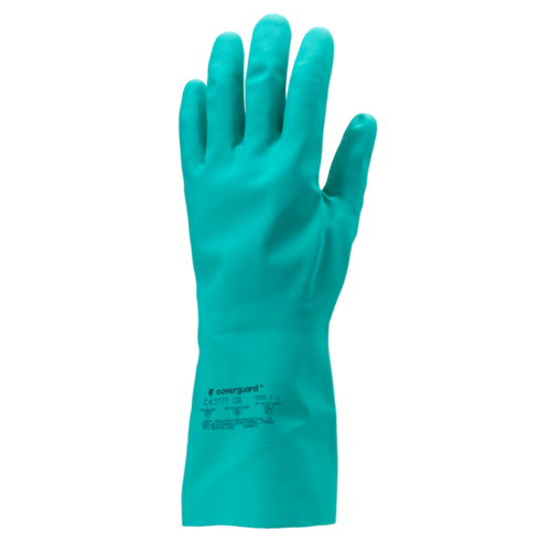 GANT NITRILE VERT FLOQUE COTON Long.30cm R&eacute;f.VE802/5510