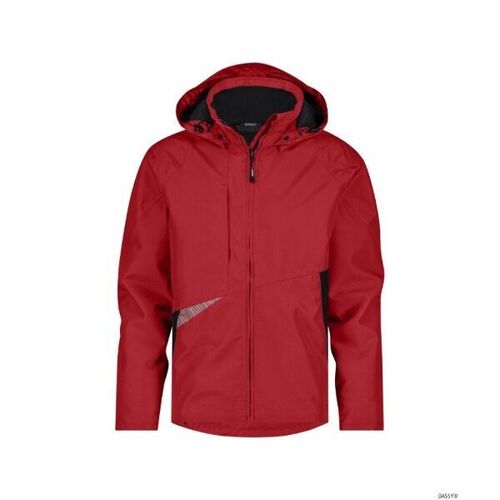 Veste de travail imperm&eacute;able DASSY HYPER NEXT - Coupe-vent, respirante et recycl&eacute;e - Rouge / Noir