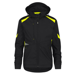 VESTE KALAMA SOFTSHELL BICOLORE NOIR/JAUNE 100% POLYESTER 280GR VESTE KALAMA SOFTSHELL BICOLORE NOIR/JAUNE 100% POLYESTER 280GR