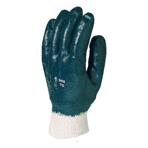 GANT TOUT ENDUIT NITRILE BLEU SUPPORT COTON