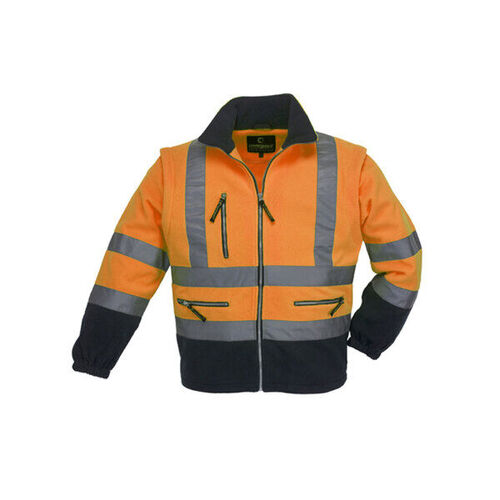 VESTE POLAR STATION HV MANCH.AMOVIBLES MARINE/ORANGE FLUO 7PSTO