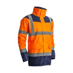 Parka haute visibilit&eacute; KETA Coverguard 7KETO - Normes EN 342, EN 343 et EN ISO 20471 - Orange / Marine Rezé