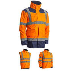 PARKA HV 4EN1 KANATA POLYESTER ORANGE FLUO/MARINE REF.7KANO PARKA HV 4EN1 KANATA POLYESTER ORANGE FLUO/MARINE REF.7KANO