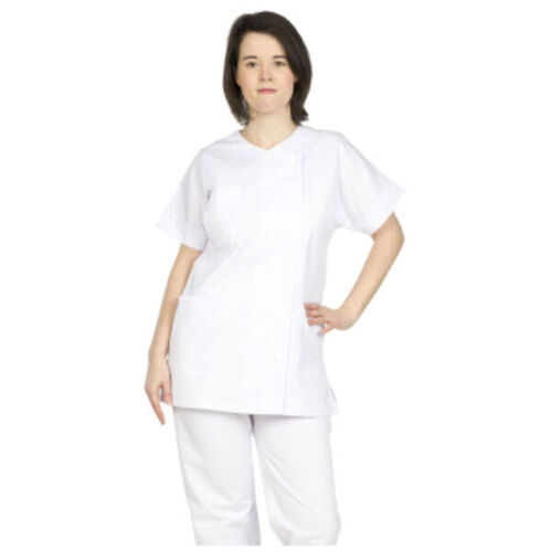 TUNIQUE FEMME DAFNI MC PC 65/35 BLANCHE