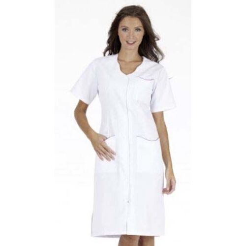 BLOUSE LAURENE MC PC BLANC LONG 105CM