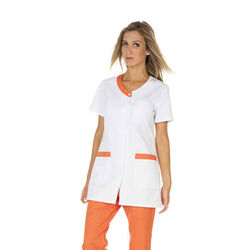 TUNIQUE FEMME VALENTINE MC PC 65/35 BLANC/CORAIL Rezé
