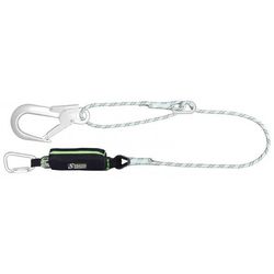 LONGE EN CORDE TRESS&Eacute;E 2 M AVEC ABSORBEUR ET BOUCLE &Agrave; R&Eacute;DUCTEUR