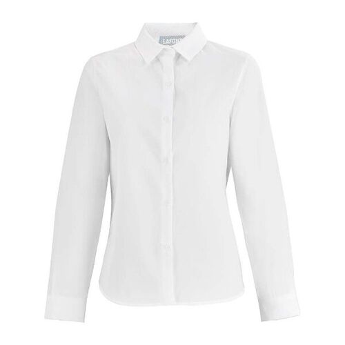 CHEMISIER FEMME BLANC TESSON  A COL ITALIEN REF.FOT38337/8