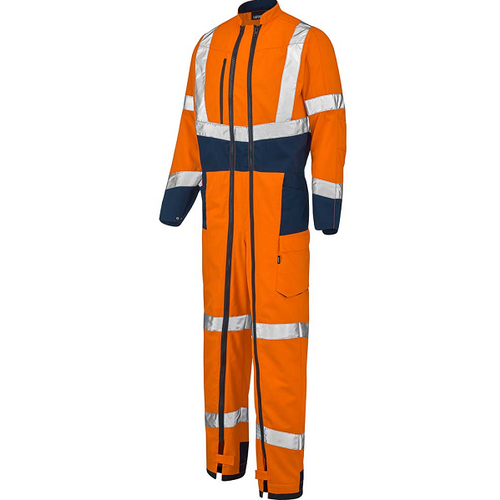 COMBI 2 ZIP OPTIC PI ORANGE FLUO/MARINE 50% POLY RECYCLE 50% COTON REF.5HVH3PI