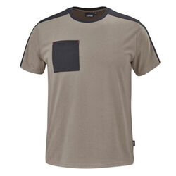 T SHIRT WORK ATTITUDE 190g BEIGE/NOIR R&eacute;f.C190ATT