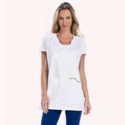 TABLIER CHASUBLE AZALEE BLANC/MARINE LONG 77 CM REF 2832 Rezé