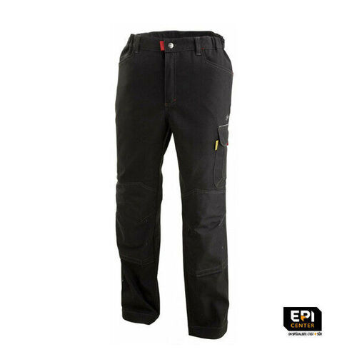 PANTALON GAMMEX NOIR CANVAS PC 65/35+POCHE GENOU R&eacute;f 2441