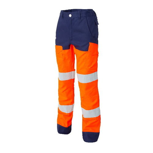 PANTALON  GENOUILLERE +PLAQUE HV LUCK LIGHT MARINE /ORANGE  2477