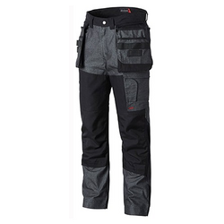 PANTALON FAMOUS FORCE LIGHT BNT NOIR/GRIS+POCHES GENOUX 285GR REF.2120