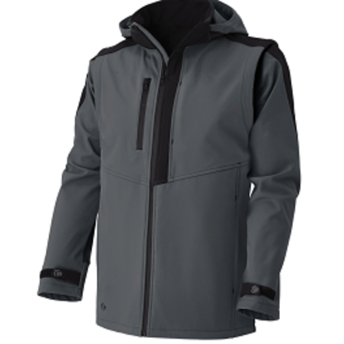 SOFTSHELL GAMMEX CHARCOAL/NOIR MANCHES  AMOVIBLES REF 0133