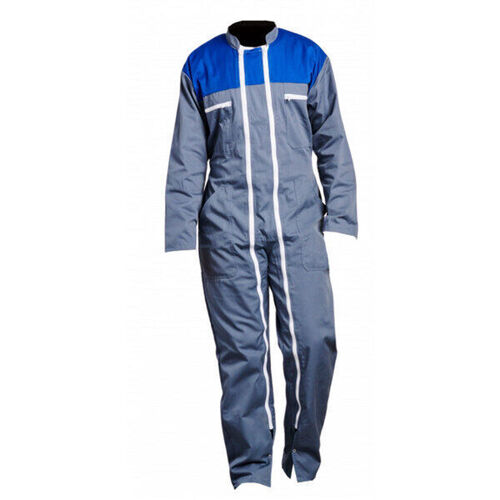COMBINAISON BICOLORE 2 ZIP PC 65/35 BLEU/GRIS R&eacute;f : 13BBIBG