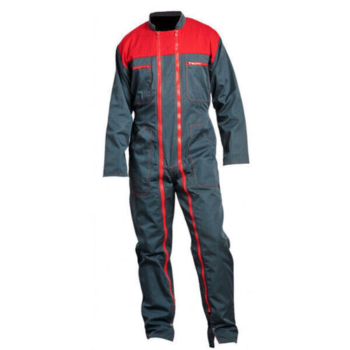 COMBINAISON BICOLORE 2 ZIP PC 65/35 ROUGE/VERT / 13BBIRV