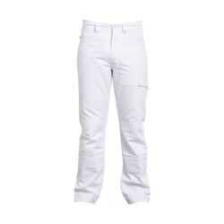 Pantalon de travail blanc &agrave; poches genoux PBV� EVO 100% coton 300g - R&eacute;f. 01AB Rezé