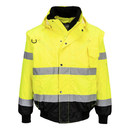 BLOUSON BICO JAUNE/NOIR EN471 MANCHES, DOUBLURE ET COL AMOVIBLE C465