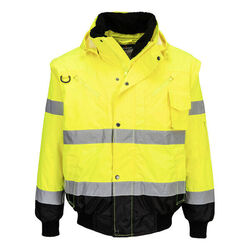 BLOUSON BICO JAUNE/NOIR EN471 MANCHES, DOUBLURE ET COL AMOVIBLE BLOUSON BICO JAUNE/NOIR EN471 MANCHES, DOUBLURE ET COL AMOVIBLE