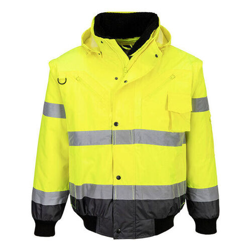 BLOUSON BICO JAUNE/GRIS EN471 MANCHES, DOUBLURE ET COL AMOVIBLE C465