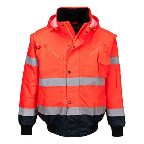 BLOUSON BICO ROUGE/MARINE E EN471 MANCHES, DOUBLURE ET COL AMOVIBLE C465