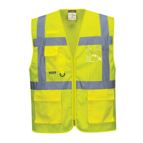 GILET ETE MESHAIR JAUNE EN MAILLE AEREE 100% POLYESTER 150G REF.C376