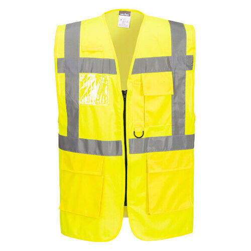 GILET MULTIPOCHES FERMETURE 1 ZIP  HV EN471 CL2 FLUO JAUNE S476