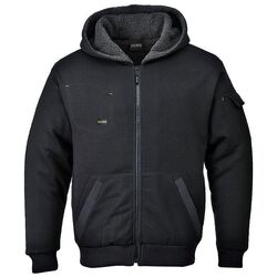 BLOUSON A CAPUCHE DOUBLE POLAIRE NOIR KS32 BLOUSON A CAPUCHE DOUBLE POLAIRE NOIR KS32