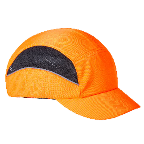 CASQUETTE ANTI CHOCS AIR TECH VISIERE COURTE PC ORANGE FLUO .r&eacute;f.PS59