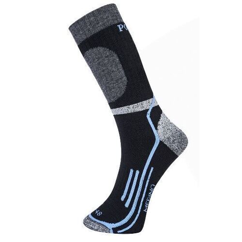 CHAUSSETTES HIVER MERINO NOIR TALON/EMBOUT RENFORT REF SK34