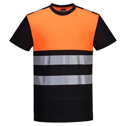 TSHIRT HAUTE VISIBILITE NOIR/ORANGE CLASSE 1 COTON/POLY REF.PW311