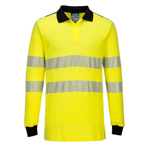 POLO JAUNE/MARINE HV IGNIFUGE MODACRYLIQUE/COTON 210GR REF.FR702