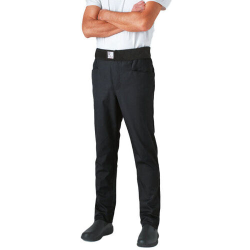 PANTALON SLIM ARCHET NOIR CEINTURE ELASTIQUE 195G REF.ARCHET