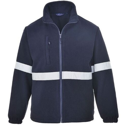 VESTE POLAIRE IONA LITE MARINE AVEC BANDES RETROS 400G r&eacute;f.F433